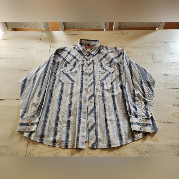 Wrangler Pearl Snap Shirt 2XL - Picture 2 of 5